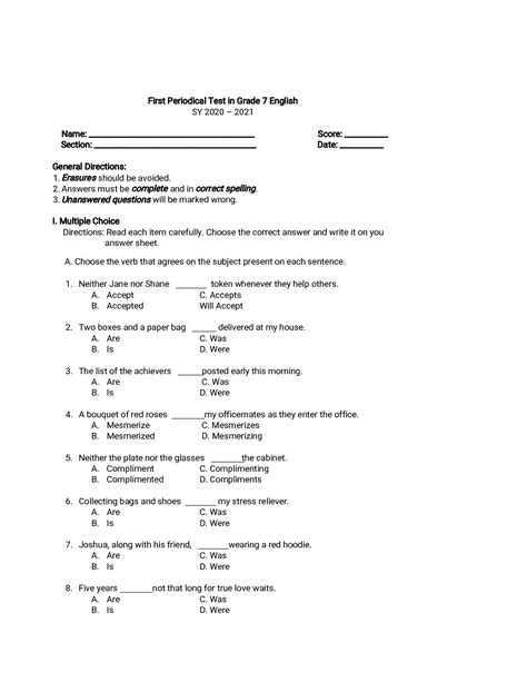 solution     english exam sample  studypool