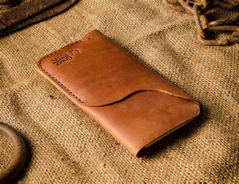 vintage leather iphone sleeve  crazyhorse gadget flow