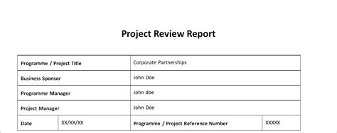 project management review template