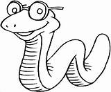 Snake Coloring Pages Realistic Cartoon Getdrawings sketch template