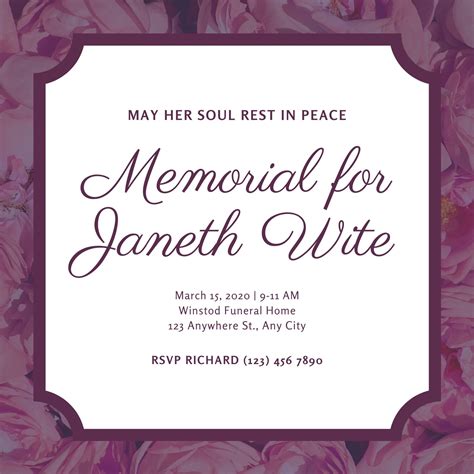 page   printable customizable funeral invitation templates canva