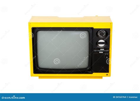 retro yellow television stock photo image  tube classic