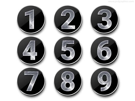 red 3d numbers set psdgraphics