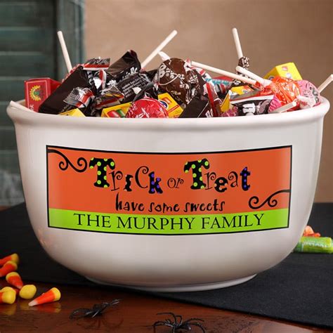 personalized halloween candy bowl trick  treat sweets