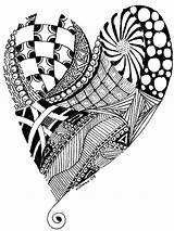 Zentangle Zentangles Zen Drawings Heart Anything Doodle Tangle Animals Coloring Drawing Pages Danna Pm Posted Bluebird Greetings Adult Pattern Stroke sketch template