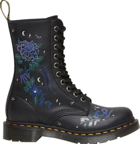 dr martens  mystic floral leather mid calf boots womens altitude sports