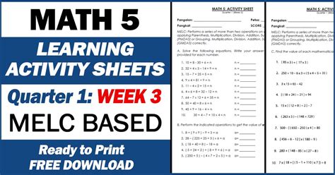 learning activity sheets  math  quarter  week