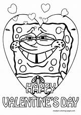 Coloring Valentines Pages Spongebob Valentine Printable Frozen Pre Print Color Patrick Printables Colouring Christmas Minecraft Sheets Disney Kids Sheet Getcolorings sketch template