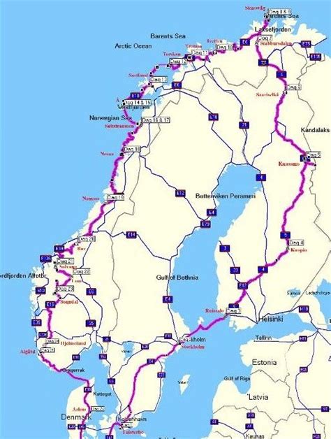 routekaart rondreis noorwegen noordkaap motor noorwegen reizen zweden reizen vakantie reizen