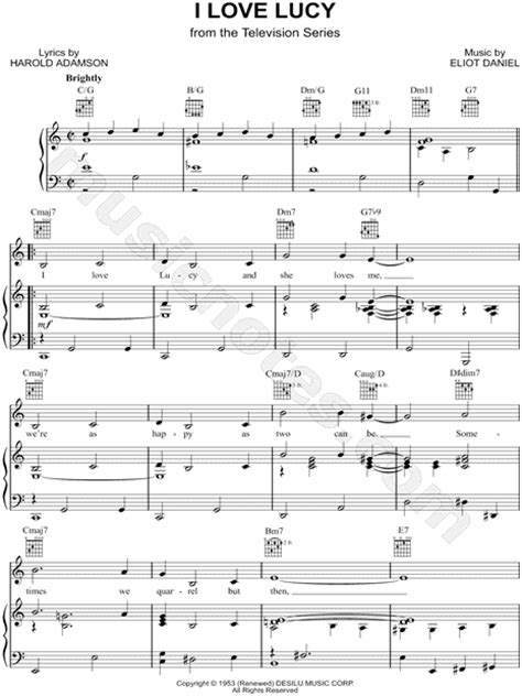 I Love Lucy From I Love Lucy Sheet Music In C Major Transposable