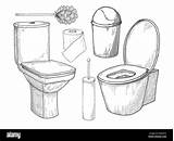 Background Toiletries Isolated Toilet Bowl Sketch Other Vector Bin Stock Alamy Sanitary sketch template