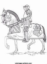 Coloring Pages Knight Chevalier Coloriages Horse Chevaliers Adult Drawing Dessin Coloriage Medieval Books Enfants Cheval Colouring Imprimer Et Moyen Colorier sketch template