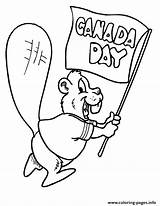 Canada Coloring Pages Flag Beaver Waving Canadian Happy Printable Banner National Mole Memorable Drawing Joyful Color Print Colouring Netart Online sketch template