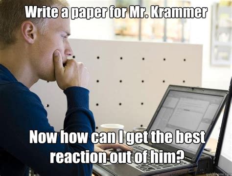 write  paper   krammer        reaction