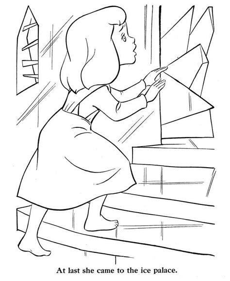 snow queen coloring page gerda  ice palace