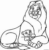 Coloring Baby His Simba Pages Printable sketch template
