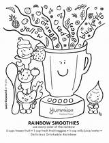 Rainbow Kids Coloring Smoothie Pages Food Healthy Smoothies Worksheet Eating Activity Cute Summer Printable Ice Cream Exciting Ready Time Yummy sketch template