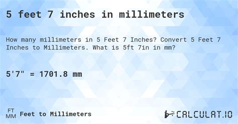 feet  inches  millimeters calculatio