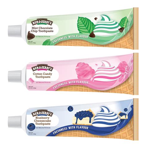 ice cream flavored toothpaste ben jerrys  behance