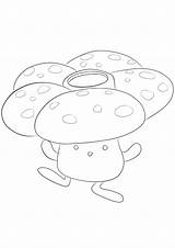 Pokemon Vileplume Coloring Pages Generation Grass Type Kids sketch template