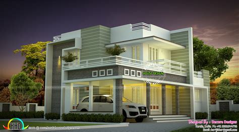 sober colored beautiful modern house architecture kerala home design