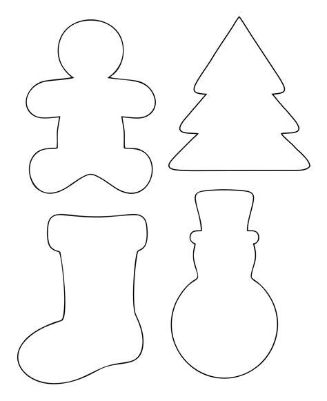 printable christmas ornament shapes     printablee