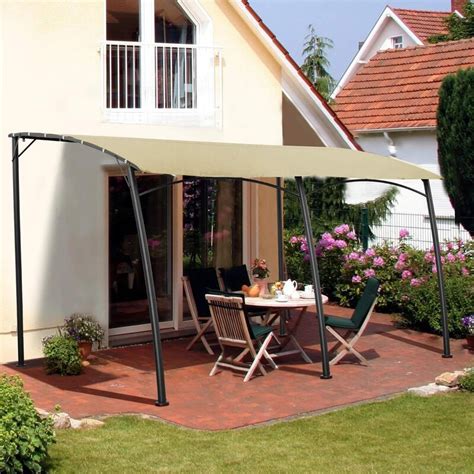 aecojoy   ft sunshade awning gazebo  waterproof polyester fabric outdoor wall gazebo