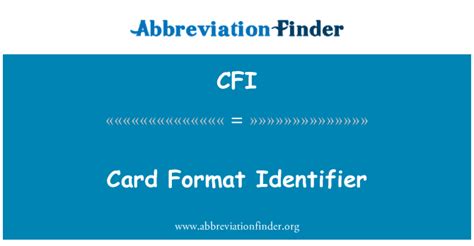 Cfi Definition Card Format Identifier Abbreviation Finder