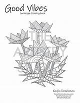 Cluster Zentangle sketch template