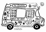 Ice Cream Coloring Pages Truck Van Colouring Printable Kids Bestcoloringpagesforkids Food Book Illustration Vans Seller Choose Board sketch template