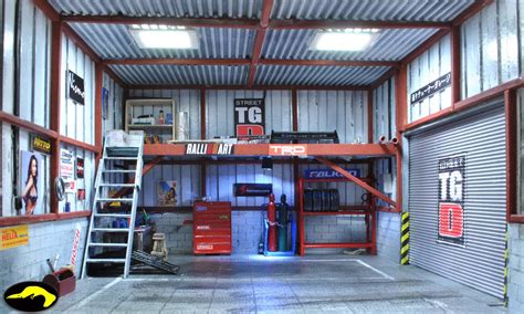pin  rob offerman  dioramas  car models garage design tuner garage garage interior
