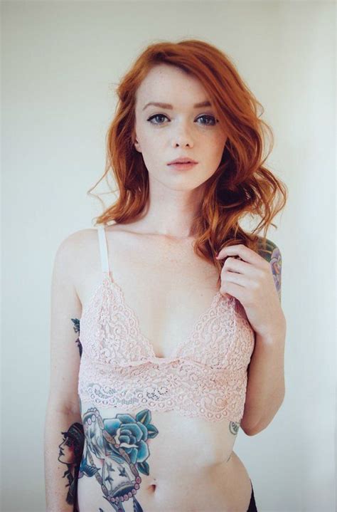 girl with red hair and tattoos with images women girl fashion