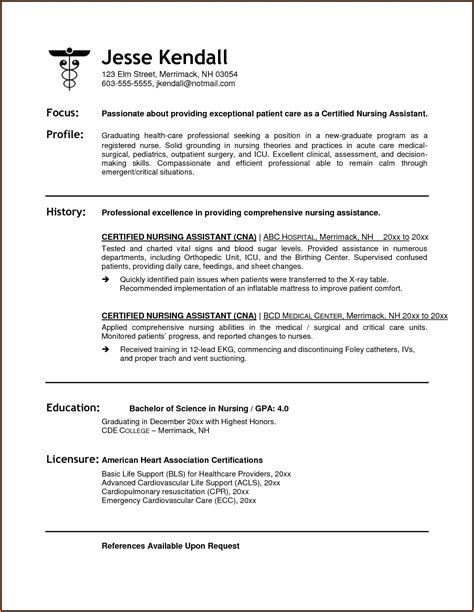 resume  cna job resume resume examples xzmlgql