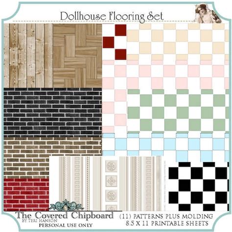 dollhouse printable flooring set