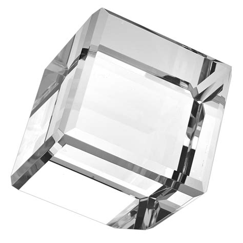 badash crystal cube  corner art glass sculpture clear glass cube glass art sculpture