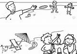Beach Coloring Fun Holiday sketch template