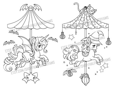 halloween carousel  yampuff heart coloring pages coloring