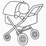 Stroller Baby Pram Icon Drawing Childhood Perambulator Early Getdrawings Iconfinder sketch template
