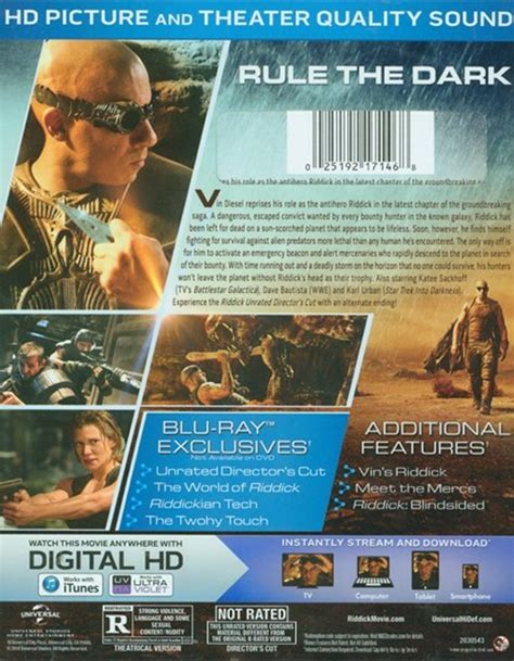 riddick unrated director s cut blu ray dvd