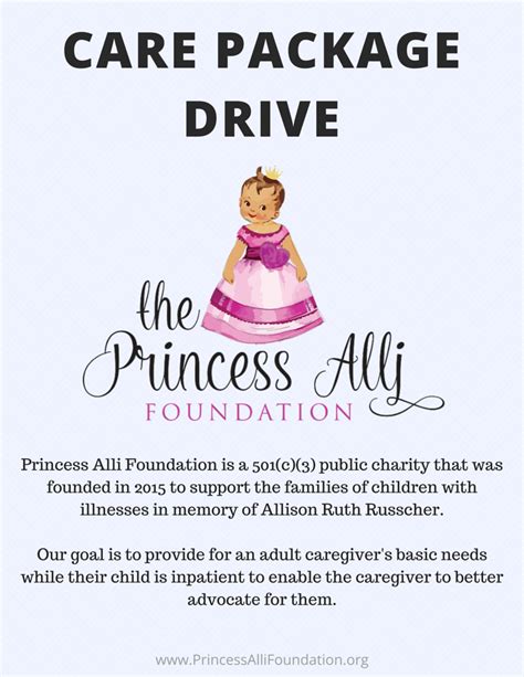 care package drive princess alli foundation
