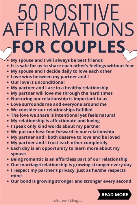 50 Positive Affirmations For Couples To Grow Your Love