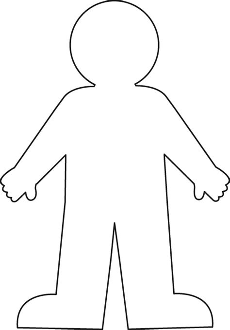 black outline character body clipart