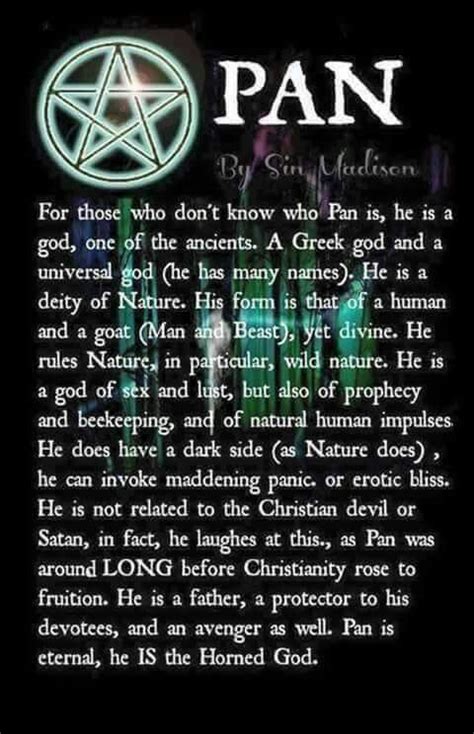 pan the horned god godesses pinterest paganism