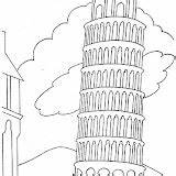 Pisa Tower Coloring sketch template