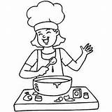 Cooking Coloring Girl Pages Cookin Happy Color Kitchen Food Getdrawings Printable Getcolorings People sketch template