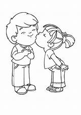 Coloring Pages Kiss Kids sketch template