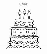 Cake Coloring Birthday Pages Kids Sheet Date sketch template
