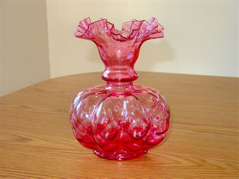 My New Cranberry Pink Fenton Vase Fenton Glassware Cranberry