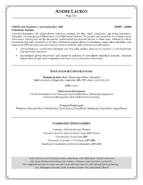teaching assistant resume writing