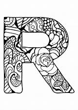 Coloring Alphabet Zentangle Letter Pages Kids Color Printable Mandala Coloriage Geeksvgs Print Adult Adults Report  Categories sketch template